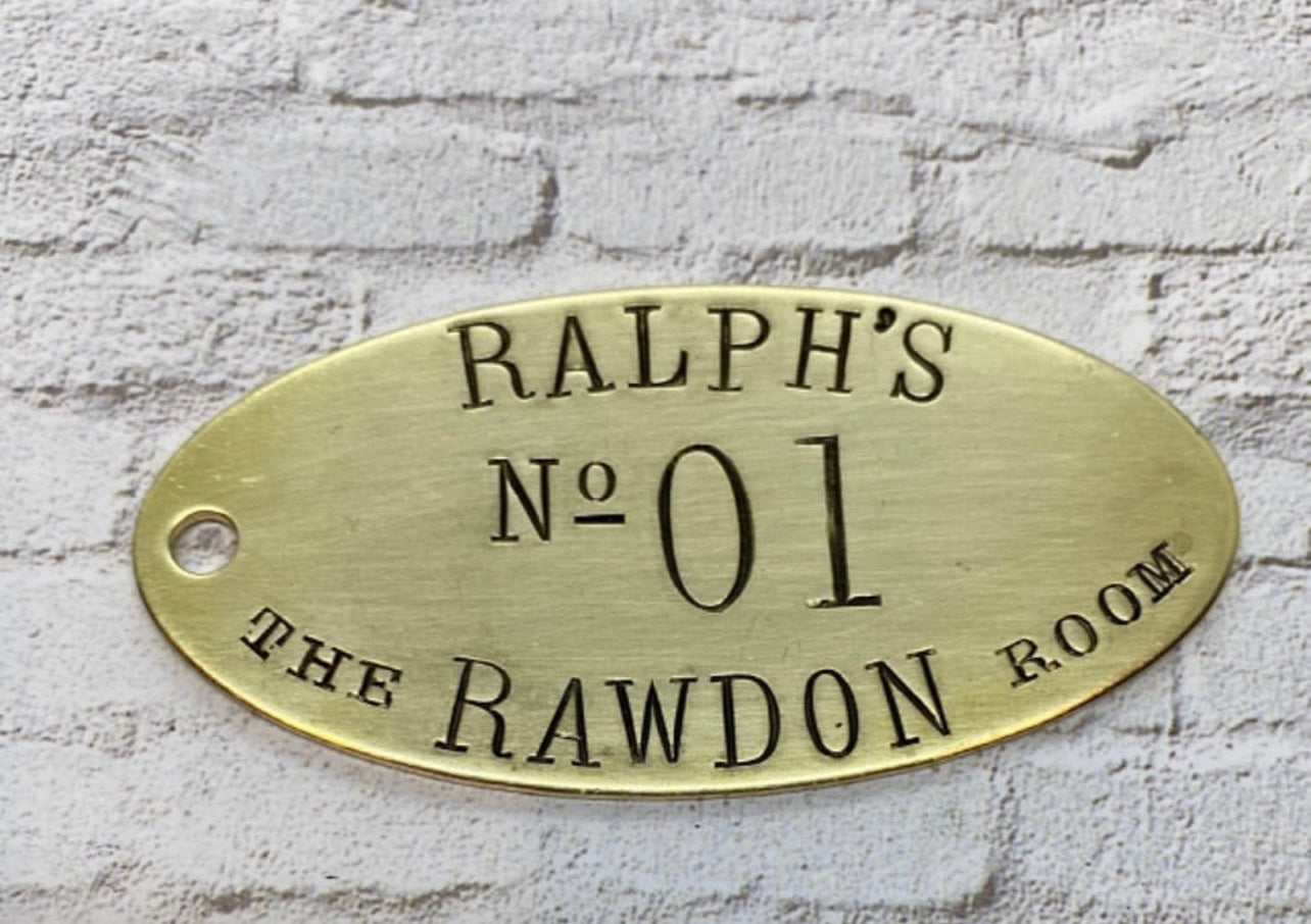 Arthur’s Home Interiors- Brass personalised Keyring