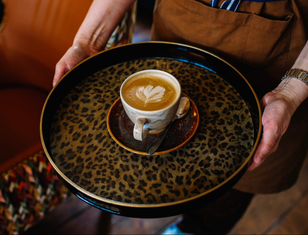 Arthur’s Home Interiors- Leopard Tray Round