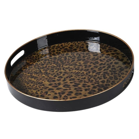 Arthur’s Home Interiors- Leopard Tray Round